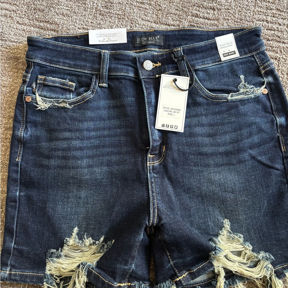 Judy Blue Women's Distressed Denim Shorts - Blue
